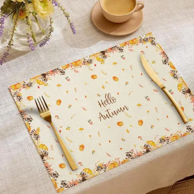 Thanksgiving Autumn Pumpkin Printed Tableware Decorative