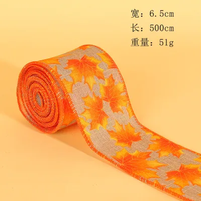 Thanksgiving Ribbon Autumn Harvest Festival Decoration Ribbon Pumpkin Truck Ribbon