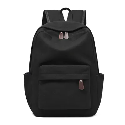 Men Fashion Causal Retro Solid Color Canvas Large Capacity Wear-Resistant Breathable Backpack