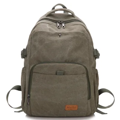 Men Fashion Casual Retro Canvas Large Capacity Backpack