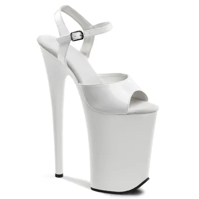 Women Fashion Sexy Solid Color 23cm Peep-Toe Platform Thin High Heel Pole Dancing Shoes