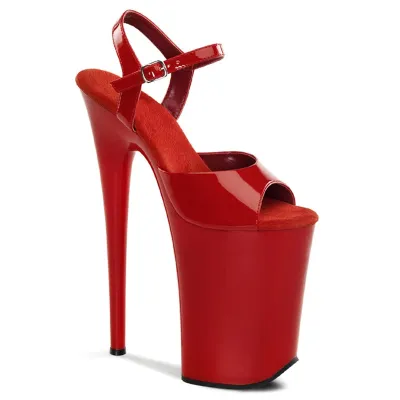Women Fashion Sexy Solid Color 23cm Peep-Toe Platform Thin High Heel Pole Dancing Shoes
