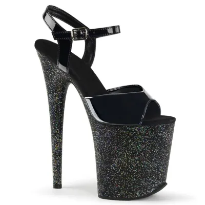 Women Fashion Sexy 20cm Flash Peep-Toe Platform Stiletto High Heels Pole Dancing Shoes