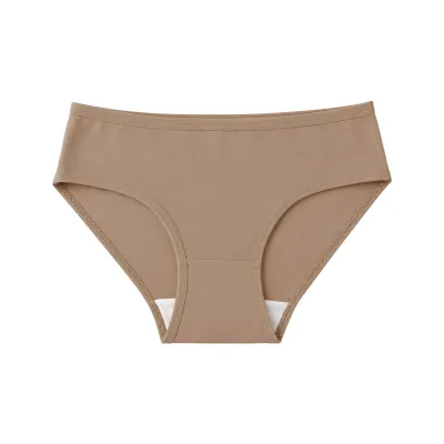 Women Fashion Solid Color Simple Low Waist Cotton High Elastic Breathable Underpants