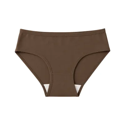 Women Fashion Solid Color Simple Low Waist Cotton High Elastic Breathable Underpants