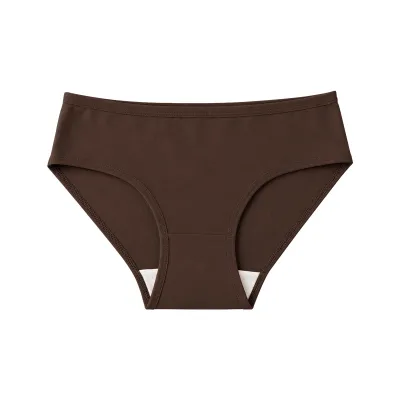 Women Fashion Solid Color Simple Low Waist Cotton High Elastic Breathable Underpants