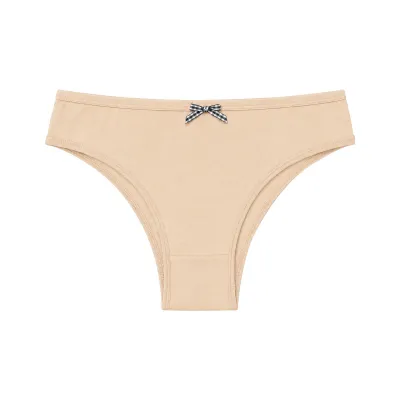 Women Fashion Solid Color Simple Breathable High Elastic Low Waist Underwear
