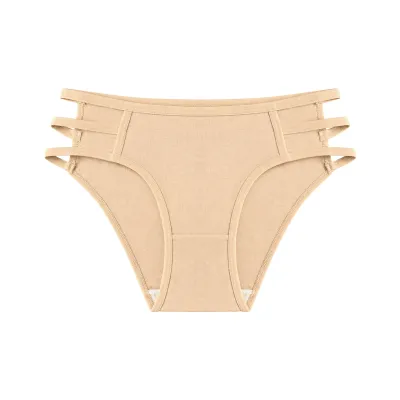 Women Fashion Solid Color Low Waist Hollow High Elastic Underpants