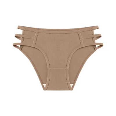 Women Fashion Solid Color Low Waist Hollow High Elastic Underpants