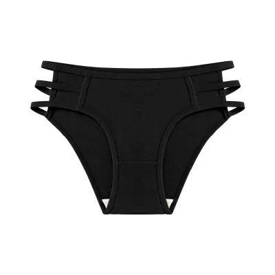 Women Fashion Solid Color Low Waist Hollow High Elastic Underpants