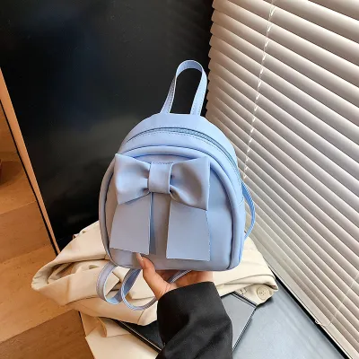 Women Fashion Casual Solid Color Bow Backpack