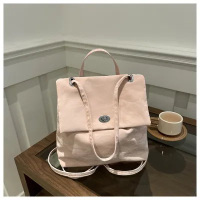Women Fashion Simple Solid Color Large Capacity Backpack