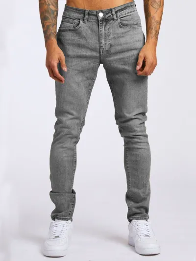 Men Fashion Casual Slim-Fit High Waist Skinny Jeans