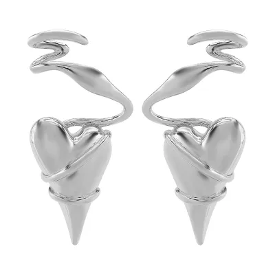 Women Fashion Unique Design Geometric Lines Winding Love Thorns Earrings