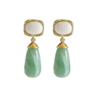 Women Fashion Maillard Autumn And Winter Geometric Acrylic Earrings