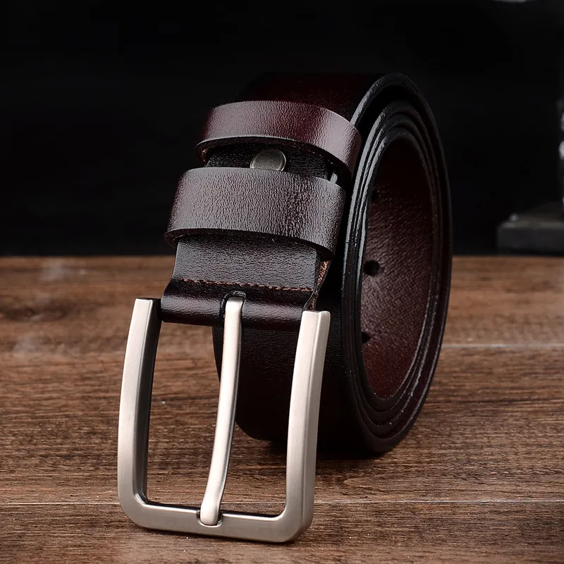 Men'S Fashion Casual Retro Pin Buckle Cowhide Belt