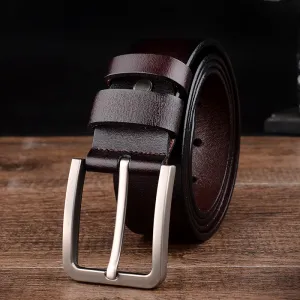 Men'S Fashion Casual Retro Pin Buckle Cowhide Belt