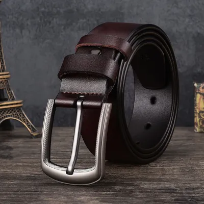 Men'S Fashion Casual Retro Pin Buckle Leather Belt