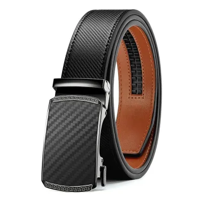 Men'S Fashion Casual Automatic Buckle Business Leather Belt