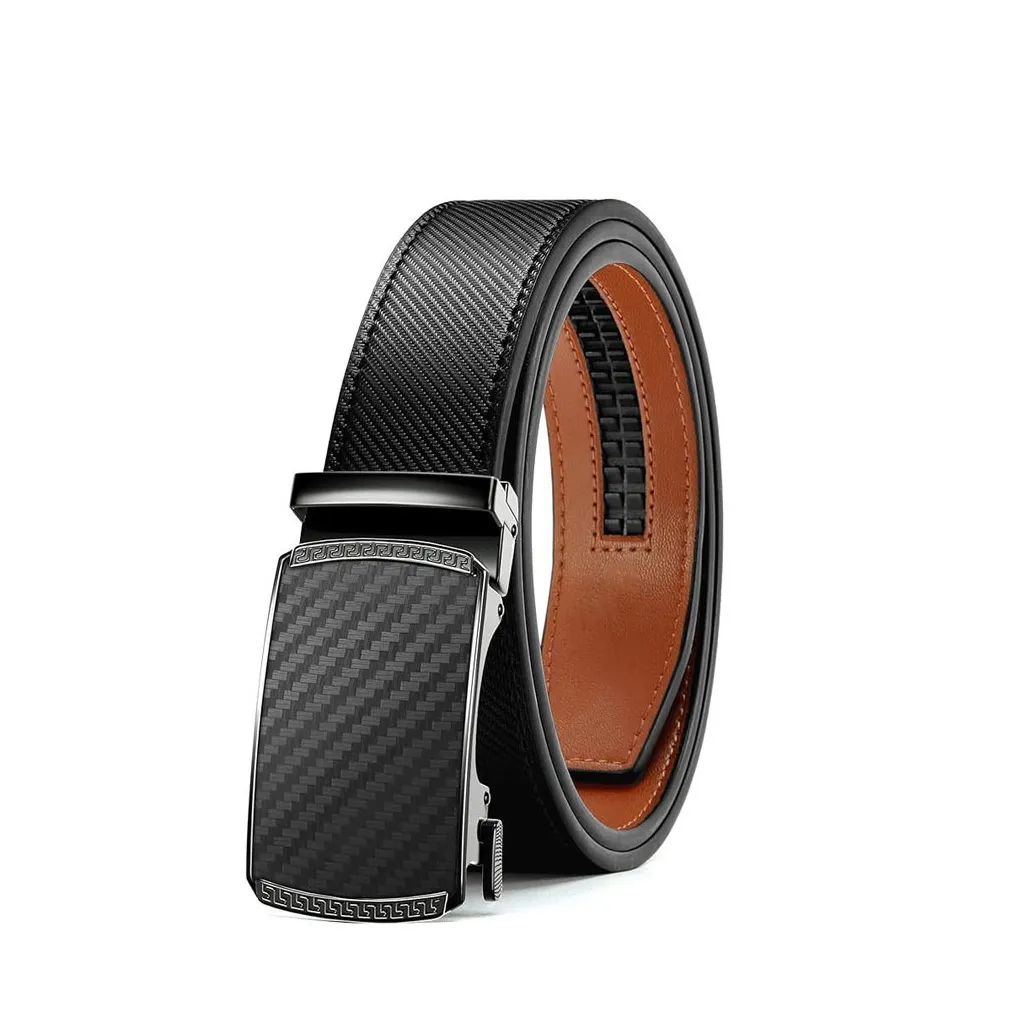 Men'S Fashion Casual Automatic Buckle Business Leather Belt