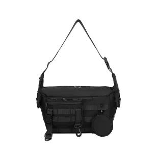 Men Fashion Casual Solid Color Large Capacity Crossbody Bag