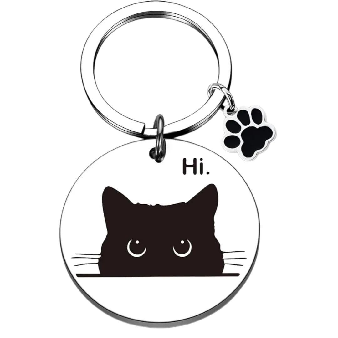 Fashion Cute Cat Stainless Steel Keychain