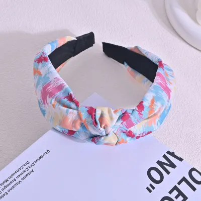 Women Fashion Casual Boho Wide-Brimmed Cross-Knotted Headband