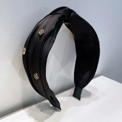 Women Fashion Simple Crystal Rhinestone Wide-Brimmed Headband