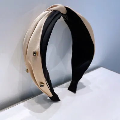 Women Fashion Simple Crystal Rhinestone Wide-Brimmed Headband