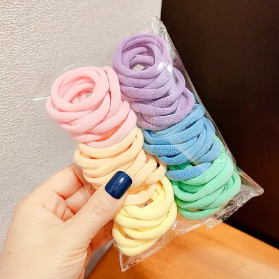 Women Fashion Candy Gradient Color Seamless Hair Rope Set