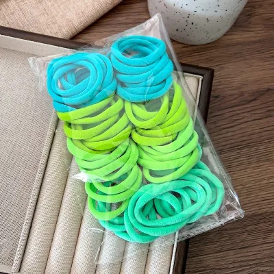 Women Fashion Candy Gradient Color Seamless Hair Rope Set
