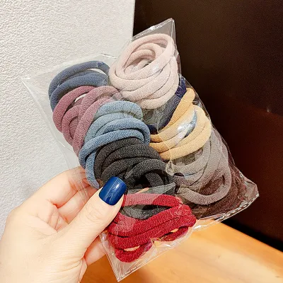 Women Fashion Candy Gradient Color Seamless Hair Rope Set