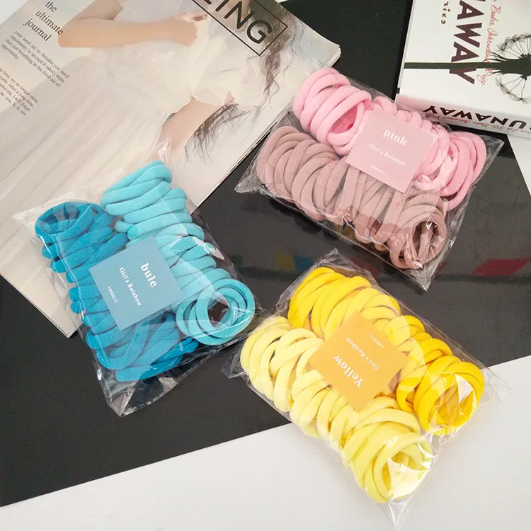 Women Fashion Candy Gradient Color Seamless Hair Rope Set