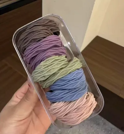 Women Fashion Multicolor High Elastic Hair Tie Rubber Hair Band Boxed