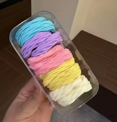 Women Fashion Multicolor High Elastic Hair Tie Rubber Hair Band Boxed