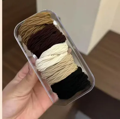 Women Fashion Multicolor High Elastic Hair Tie Rubber Hair Band Boxed