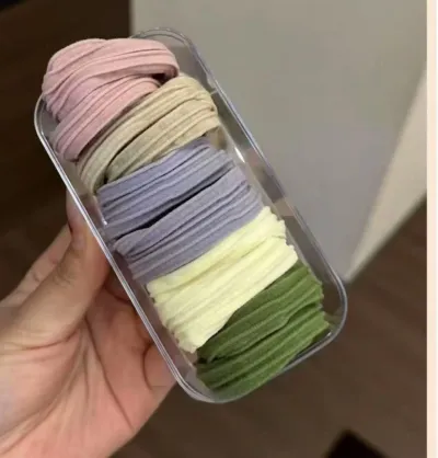 Women Fashion Multicolor High Elastic Hair Tie Rubber Hair Band Boxed