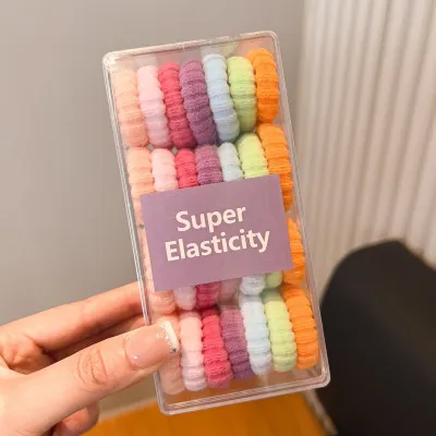 Women Fashion Multicolor High Elastic Hair Tie Rubber Hair Band Boxed
