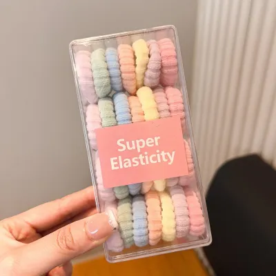 Women Fashion Multicolor High Elastic Hair Tie Rubber Hair Band Boxed