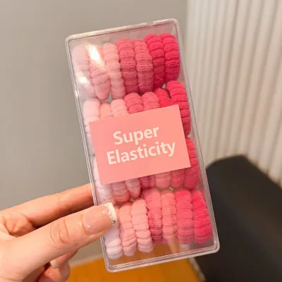 Women Fashion Multicolor High Elastic Hair Tie Rubber Hair Band Boxed