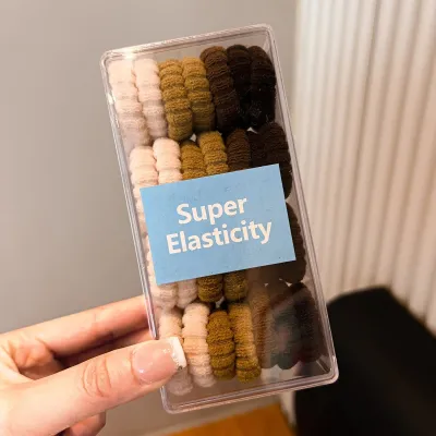 Women Fashion Multicolor High Elastic Hair Tie Rubber Hair Band Boxed