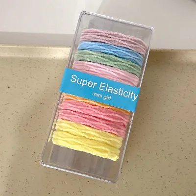 Women Fashion Multicolor High Elastic Hair Tie Rubber Hair Band Boxed