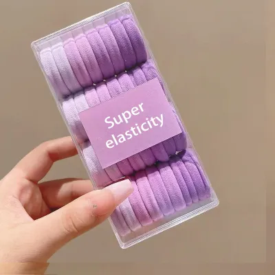 Women Fashion Multicolor High Elastic Hair Tie Rubber Hair Band Boxed