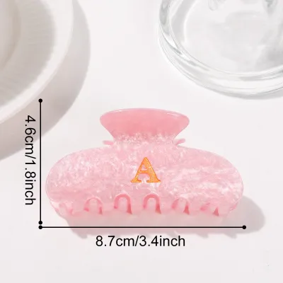 Women Fashion Gold English Letter 8.6cm Acrylic Grab Clip