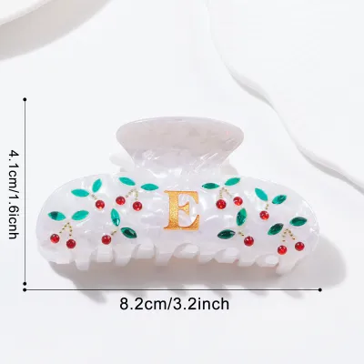Women Fashion Gold English Letter 8.6cm Acrylic Grab Clip