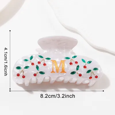 Women Fashion Gold English Letter 8.6cm Acrylic Grab Clip