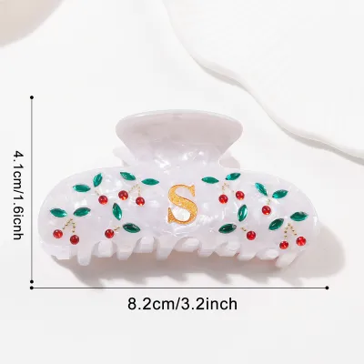 Women Fashion Gold English Letter 8.6cm Acrylic Grab Clip