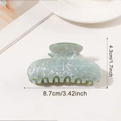 Women Fashion Gold English Letter 8.6cm Acrylic Grab Clip