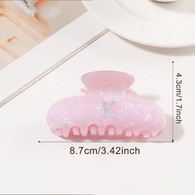 Women Fashion Gold English Letter 8.6cm Acrylic Grab Clip