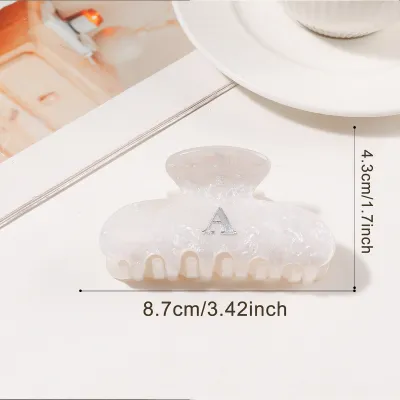 Women Fashion Gold English Letter 8.6cm Acrylic Grab Clip